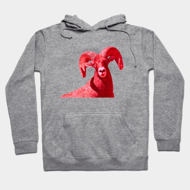 Red ram Hoodie by Skorretto